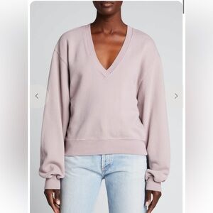 Agolde V-Neck Balloon Sleeve Sweatshirt
